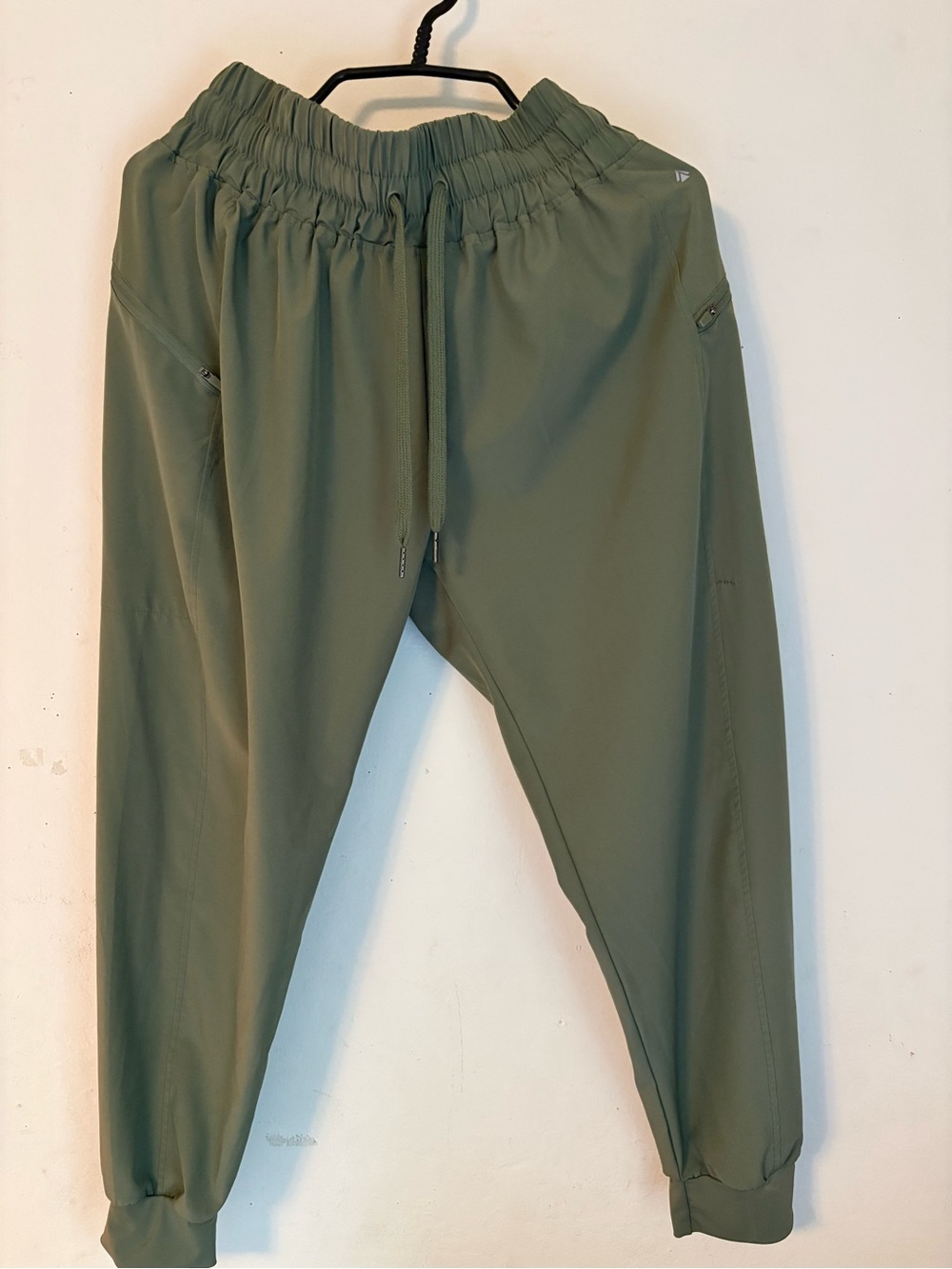 Olive Drawstring Track Joggers for Women - Picture 2 of 5